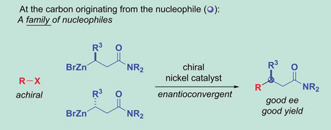 A scheme showing catalyst-controlled stereoselectivity