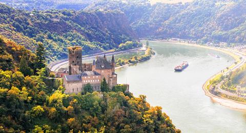 The Rhine valley with medieval castles. Germany