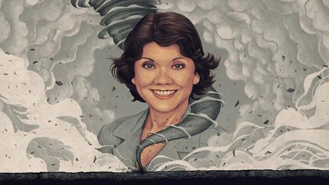 Donna Nelson with a tornado