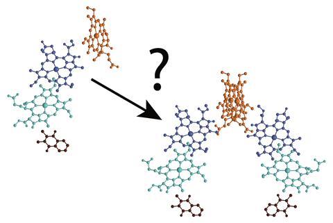 A scheme showing early reaction centres dimerised and completely displaced their monomeric ancestors