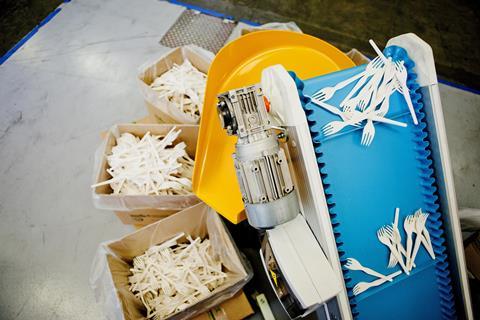 An image showing Novamont bioplastic forks