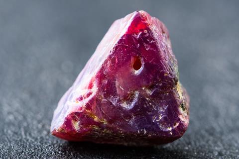 Uncut and rough natural red spinel crystal