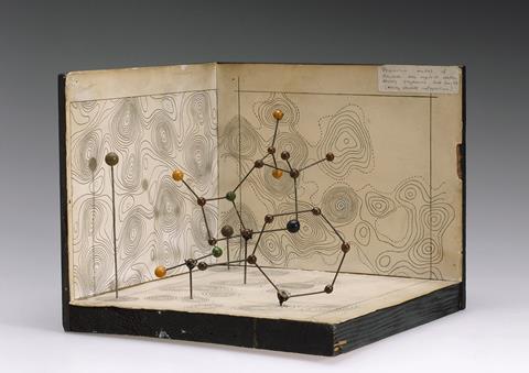 An image showing Hodgkin’s 1945 model of the structure of penicillin