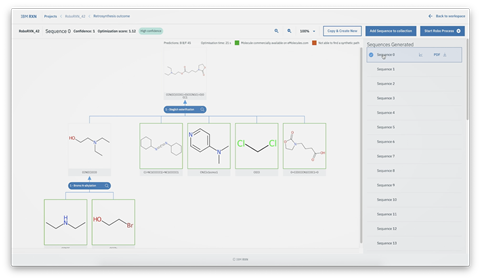 An image showing the IBM RXN for Chemistry GUI