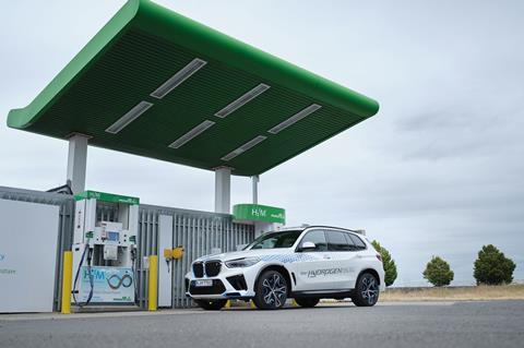 Car at fuelling station