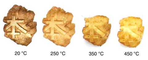 An image showing annealing of the deformed shape under high temperatures