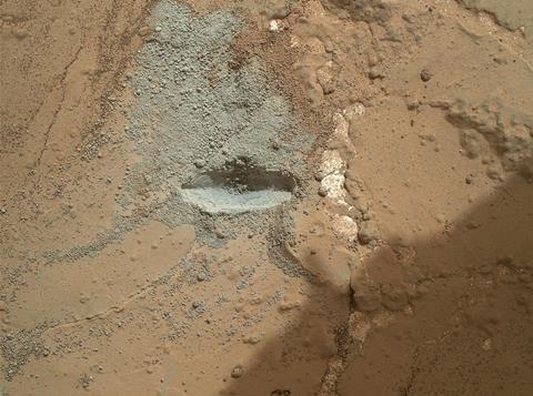 Preparatory Test for First Rock Drilling by Mars Rover Curiosity