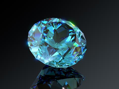 blue zircon in isolation 