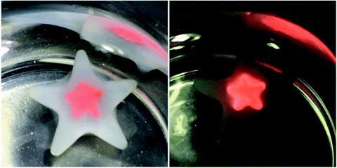 The core–shell star-shaped hydrogels in water under ambient light