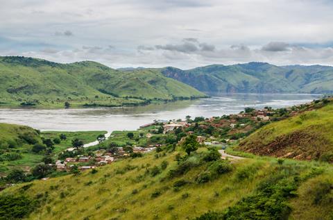 A village on the edge of the Congo river