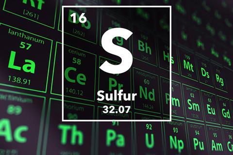 Periodic table of the elements – 16 – Sulfur