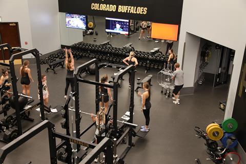 An image showing cheerleaders working out