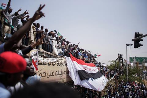 An image taken during a protest in Sudan