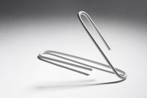 Bent paper clip