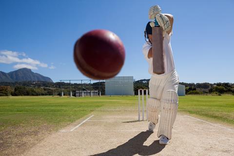 Man playing cricket