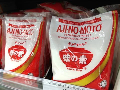 Ajinomoto food seasoning (MSG) on store shelf 