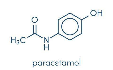 Paracetamol (acetaminophen) analgesic drug molecule