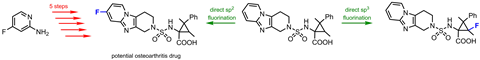 A scheme showing fluorination