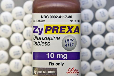 Zyprexa pills and bottle