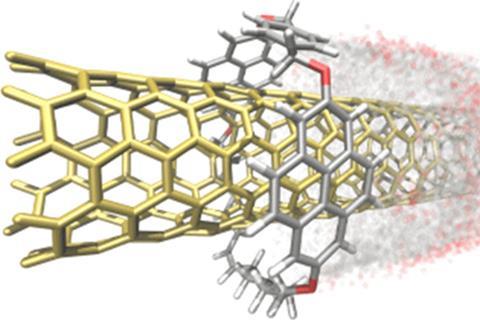 An image showing a nanotube rotaxane