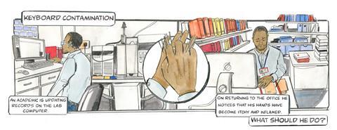 On the spot web comic keyboard contamination