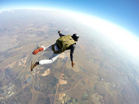 Man skydiving