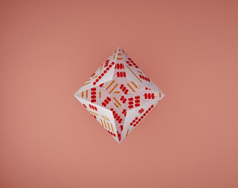 0418CW - Protein folding feature - Partially-folded protein origami illustration concept