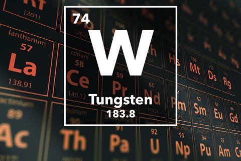 Periodic table of the elements – 74 – Tungsten