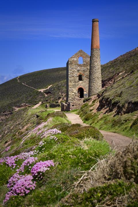 Wheal Coates Tin mine near St Agnes Head in Cornwall, UK.