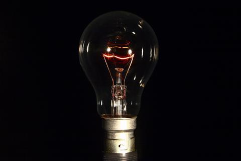 An image showing a dim light bulb
