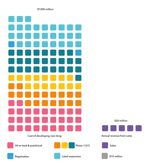 Cost of developing of a new drug