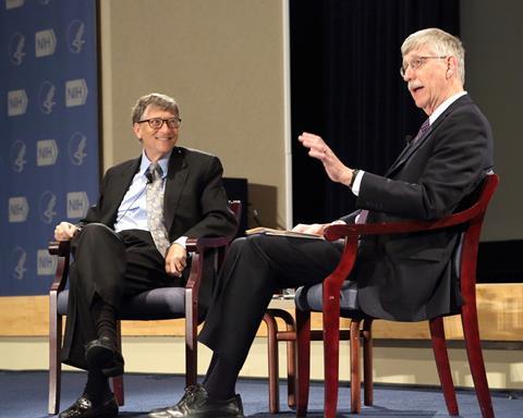 Bill Gates and Francis Collins at the NIH