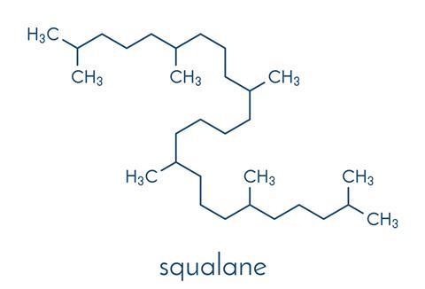 Squalane molecule skeletal formula