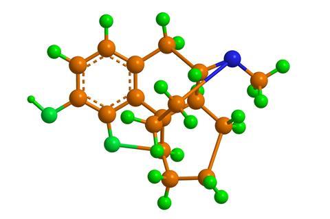 Molecular structure of Desomorphine (Permonid)