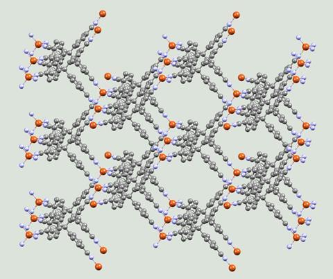 Crystal structure of Robson's first coordination polymer from 1989
