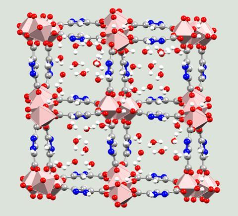 Crystal structure of water-harvesting MOF-303
