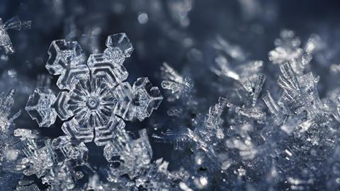 A close up image of snowflakes