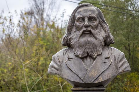 Bronze bust of Mendeleev, Dubna, Russia