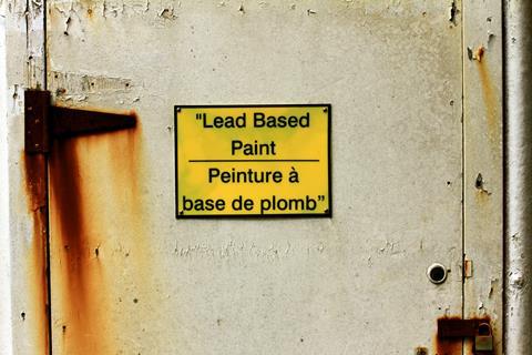 Warning sign for lead based paint