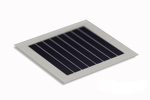 A picture of an Oxford PV perovksite silicon tandem solar cell