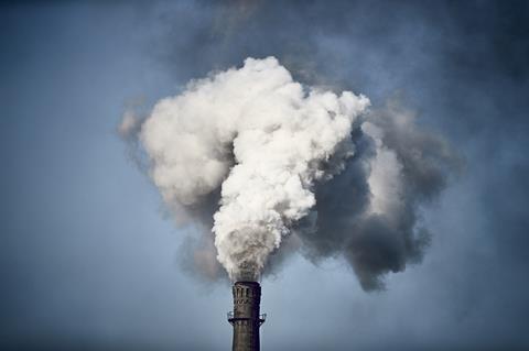 Air Pollution from Chinese factory chimney 