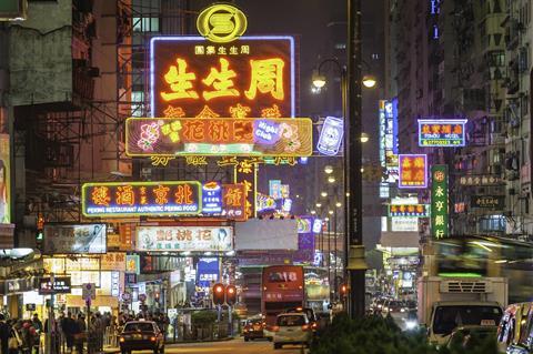 Neon signs in Kowloon, Hong Kong 
