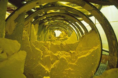 Yellow cake powdery uranium oxide