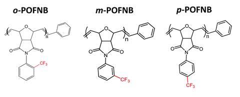 The chemical structures of o-, m- and p-POFNB
