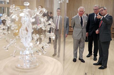 An image showing Prince Charles at the opening of the new AZ lab