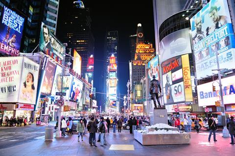 Times Square, New York City at night