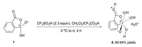 An image showing the prepartion of IBX-ditriflate