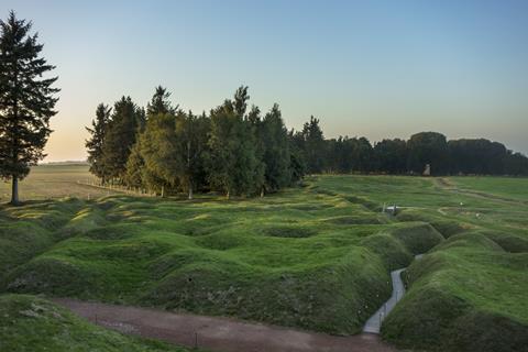 Preserved WWI bomb craters and trenches, Battle of the Somme