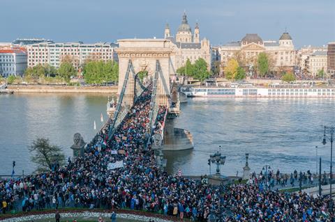 CEU riot in Budapest on the 9th of April, 2017