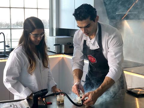 A picture showing Imperial alumna Katerina Stavri (left) and chef Jozef Youssef (right)